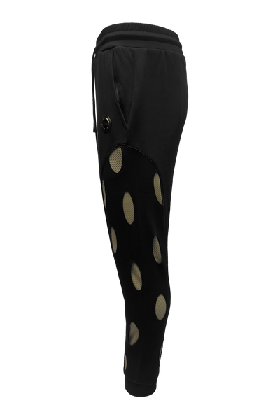Vialli Kenpant Black Track Pants: Comfortable, Flexible, Stylish Design, Cuffed Ankles