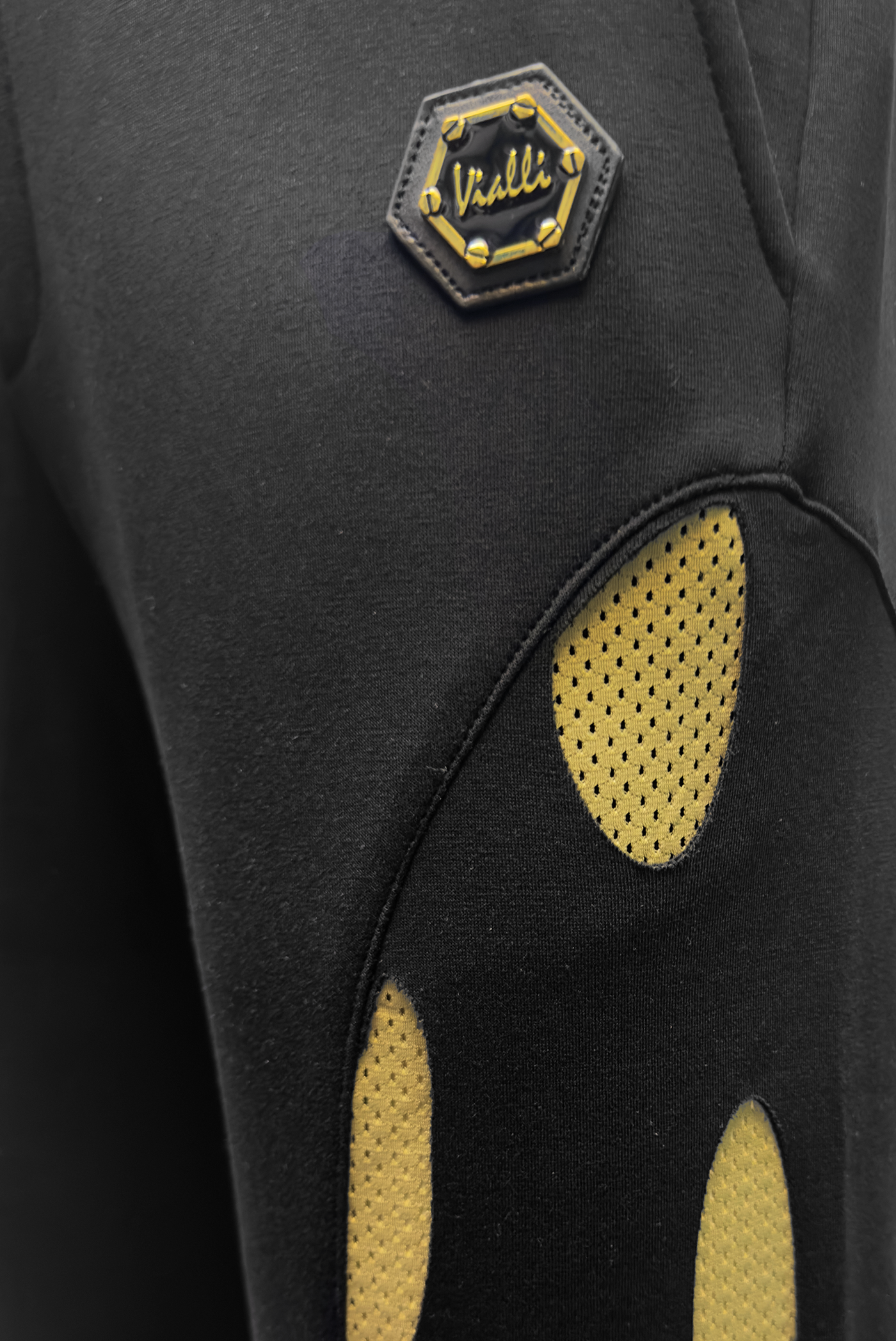 Vialli Kenpant Black Track Pants: Comfortable, Flexible, Stylish Design, Cuffed Ankles