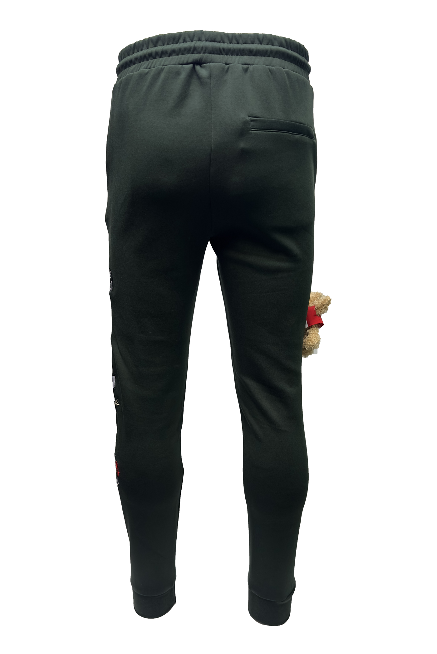 Vialli Kithenb Olive Track Pants with Patches and Teddy Detail