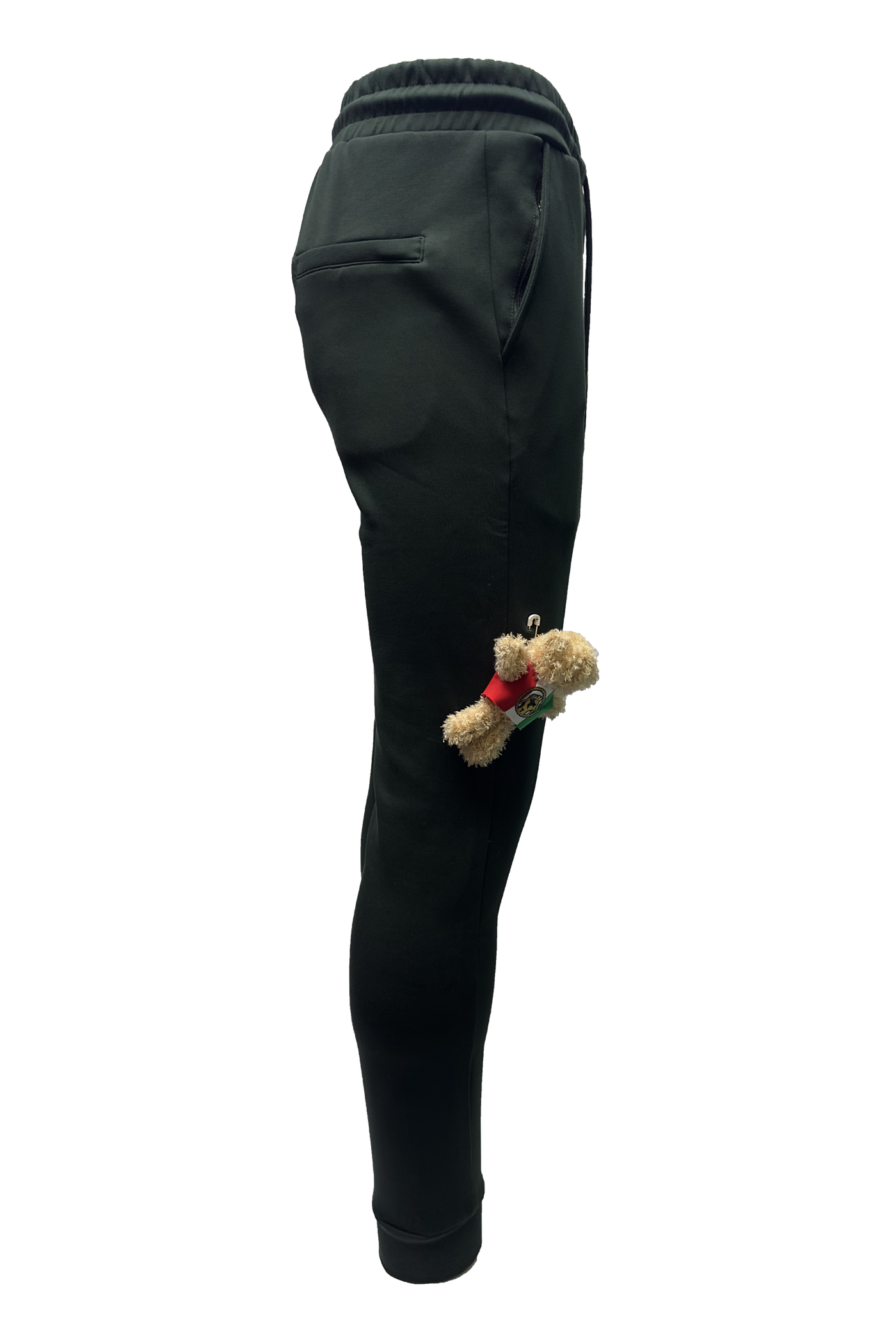 Vialli Kithenb Olive Track Pants with Patches and Teddy Detail