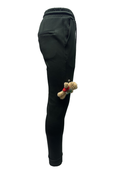 Vialli Kithenb Olive Track Pants with Patches and Teddy Detail