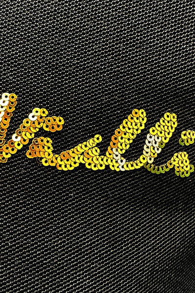 Vialli Kabza Black Golfer: Premium Cotton, Sequined Branding, Studded Details
