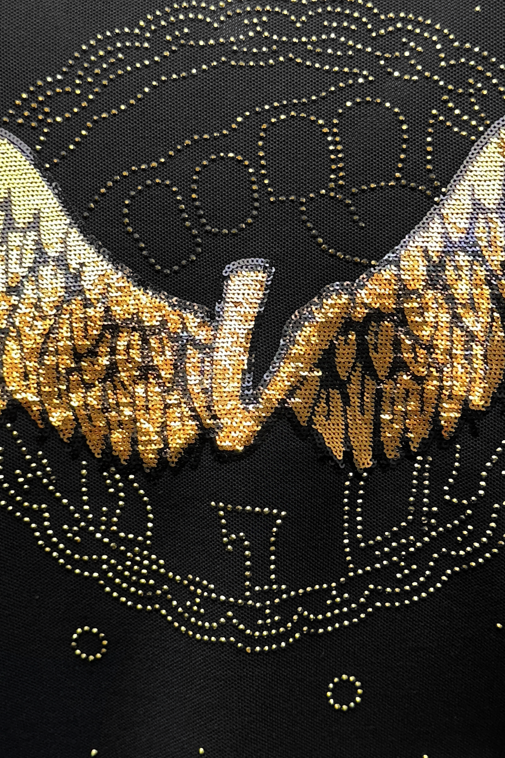 Vialli Kabza Black Golfer: Premium Cotton, Sequined Branding, Studded Details