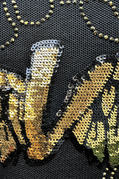 Vialli Kabza Black Golfer: Premium Cotton, Sequined Branding, Studded Details