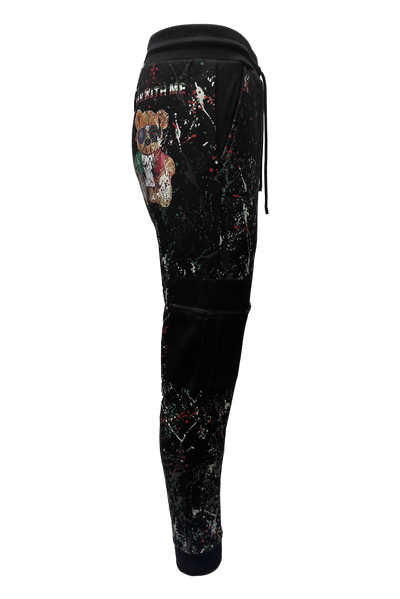 Vialli Crazyb Splatter Effect Track Pants for Men - Ultimate Comfort