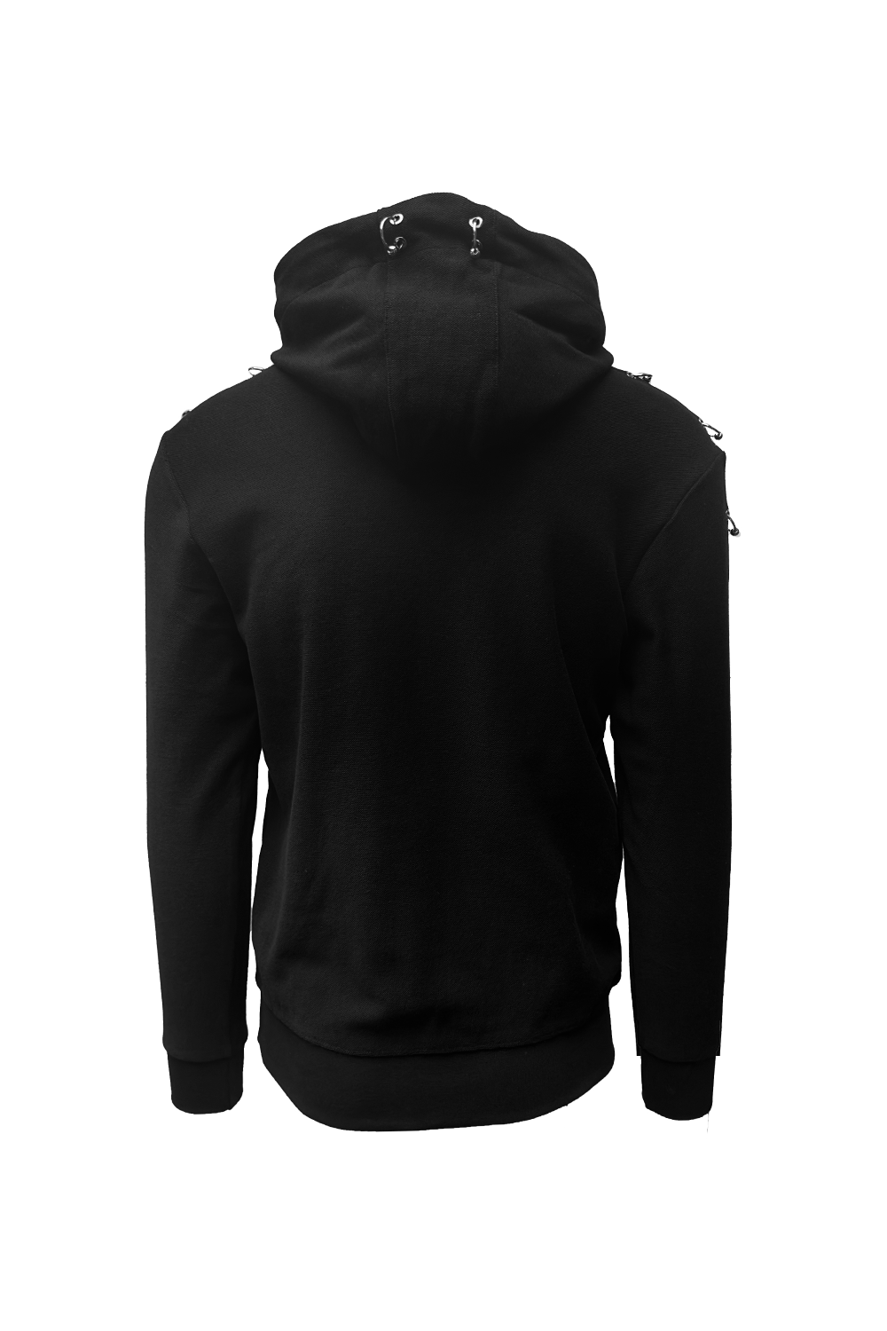 Vialli Klinat Black 100% Cotton Hoodie with Stylish Ring Details