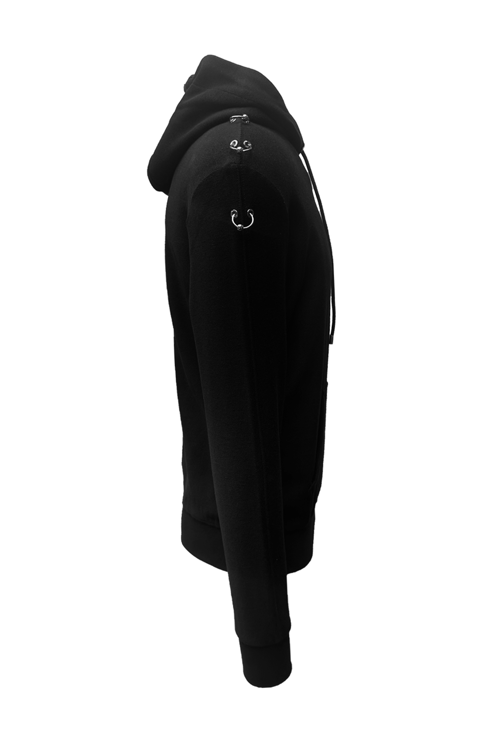 Vialli Klinat Black 100% Cotton Hoodie with Stylish Ring Details