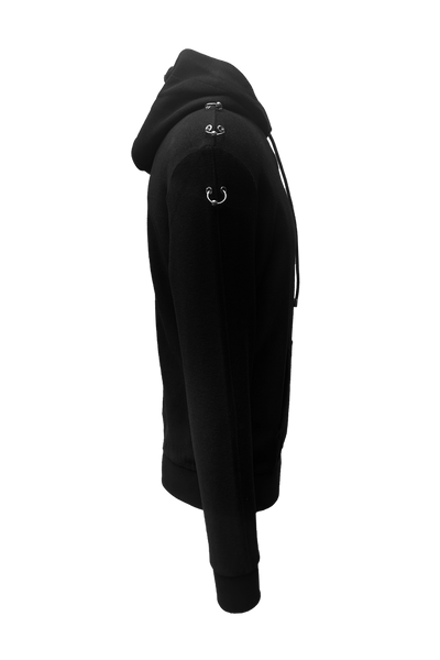 Vialli Klinat Black 100% Cotton Hoodie with Stylish Ring Details