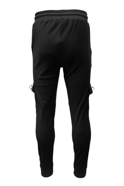 Vialli Klinab Men's Black Track Pants with Drawstring and Zip Pockets