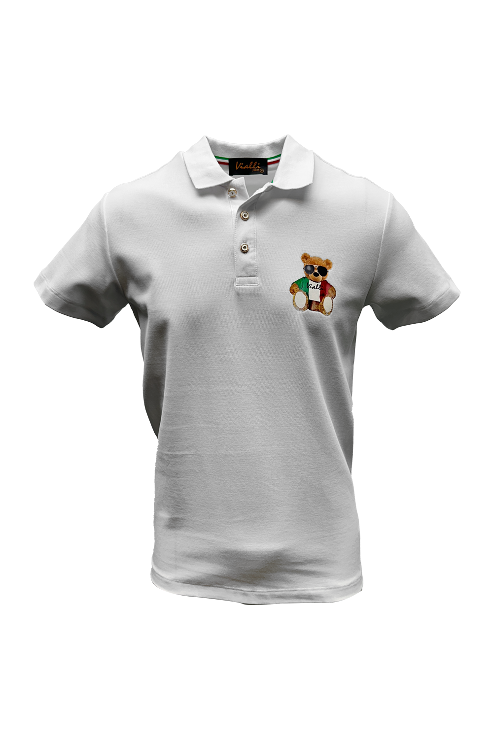 Vialli Kresta Golfer: Premium White 100% Cotton Collared Button-Down Shirt