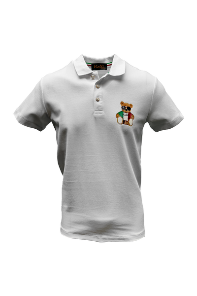 Vialli Kresta Golfer: Premium White 100% Cotton Collared Button-Down Shirt