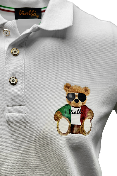 Vialli Kresta Golfer: Premium White 100% Cotton Collared Button-Down Shirt