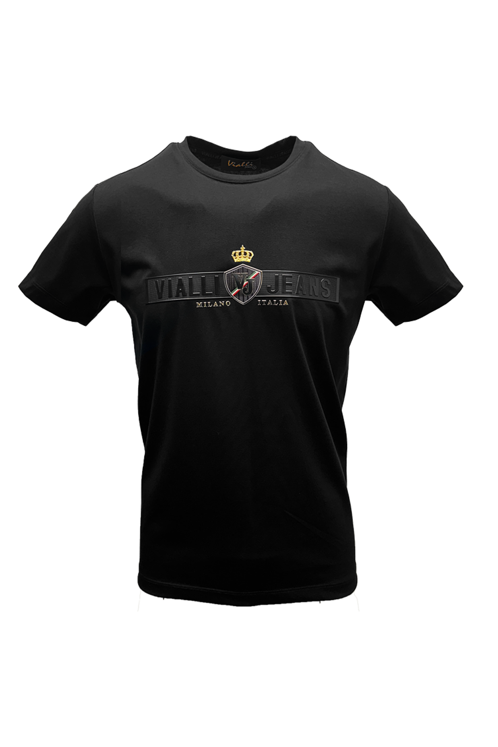 Vialli Kruffy Black Crew Neck T-Shirt VJ25WT61 for Men