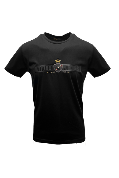 Vialli Kruffy Black Crew Neck T-Shirt VJ25WT61 for Men