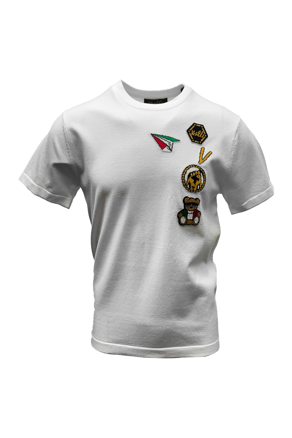 Vialli Krunch Men's White Crew Neck Short Sleeve Cotton T-Shirt