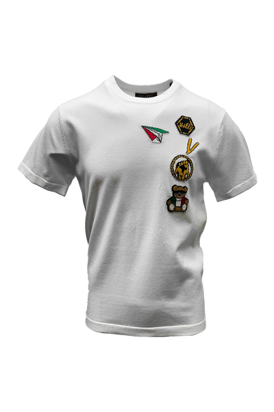 Vialli Krunch Men's White Crew Neck Short Sleeve Cotton T-Shirt