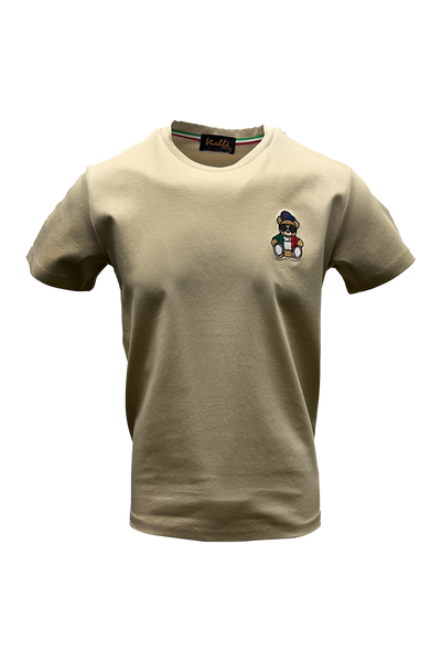 Vialli Men's Kargo Beige T-Shirt: Premium Cotton, Comfortable Fit, VJ25WT68 Style