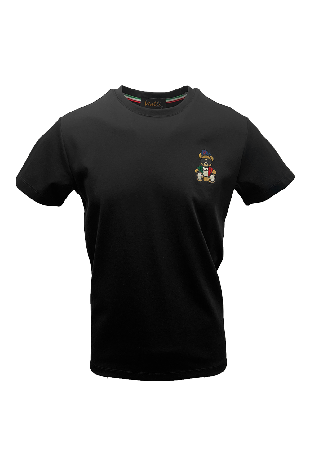 Vialli Men's Kargo T-Shirt: Premium Black Cotton with Stylish Design