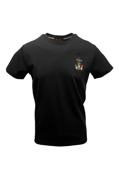 Vialli Men's Kargo T-Shirt: Premium Black Cotton with Stylish Design