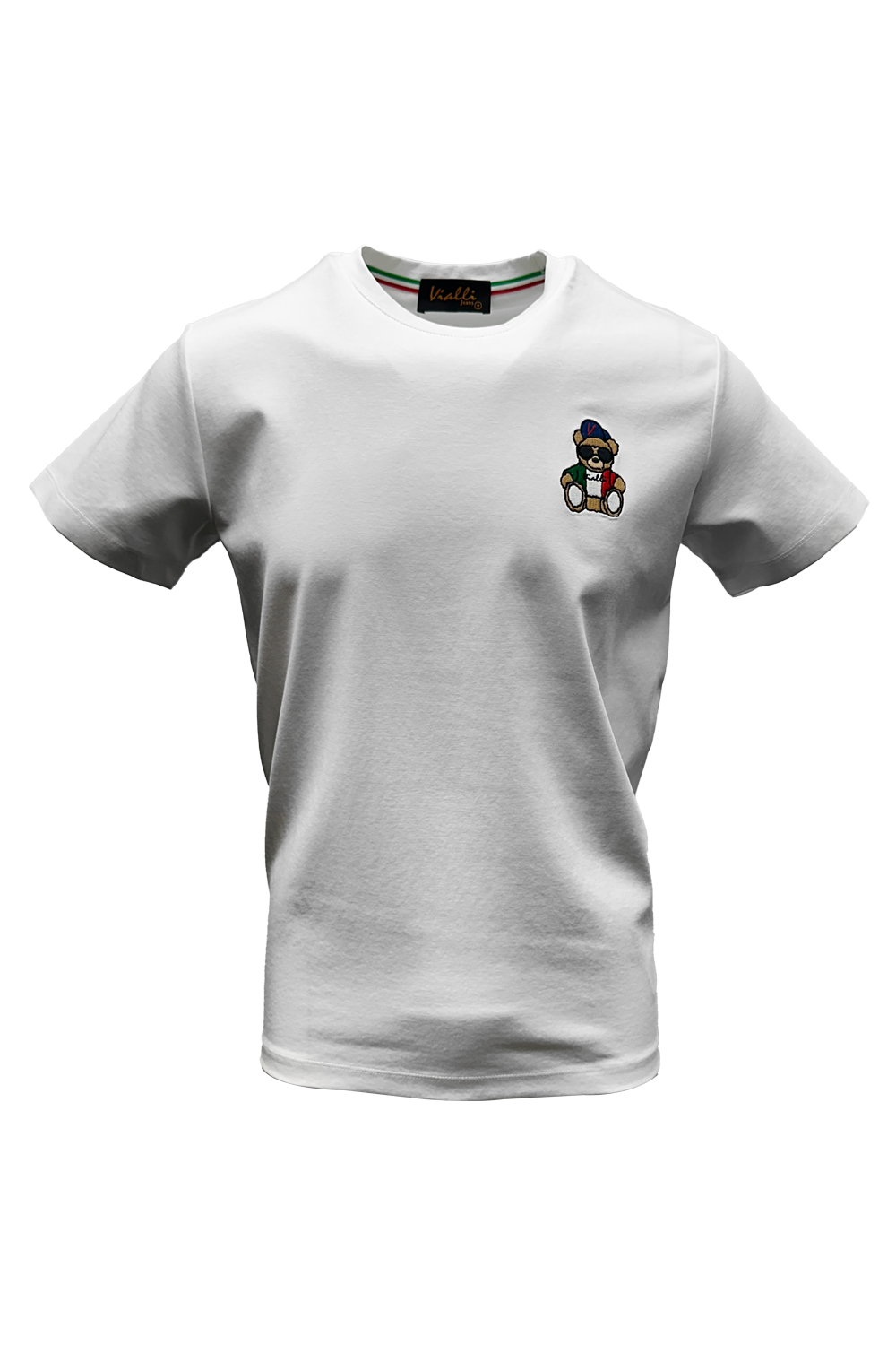 Vialli Men's Kargo T-Shirt: Premium White Cotton, Comfortable Fit, Everyday Style