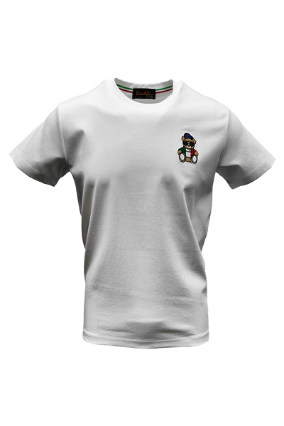 Vialli Men's Kargo T-Shirt: Premium White Cotton, Comfortable Fit, Everyday Style