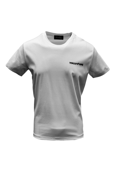 Vialli Kosen White Cotton T-Shirt: Classic Fit, Short Sleeve, Round Neck, Breathable