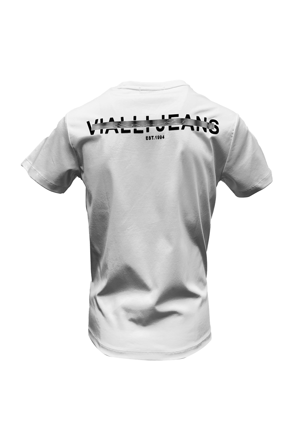 Vialli Kosen White Cotton T-Shirt: Classic Fit, Short Sleeve, Round Neck, Breathable