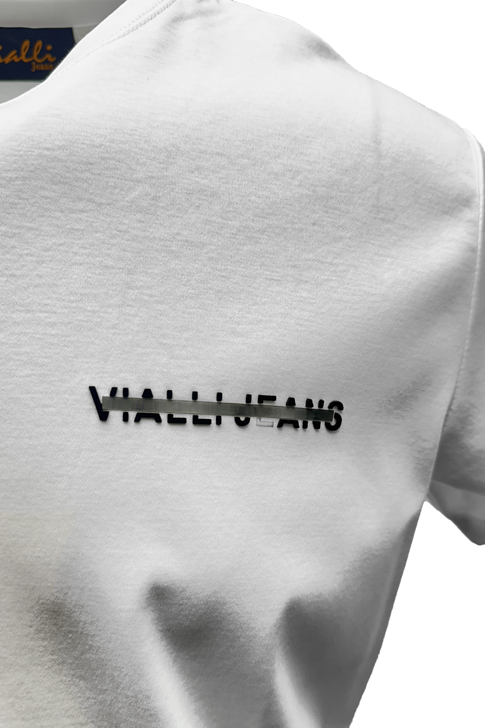 Vialli Kosen White Cotton T-Shirt: Classic Fit, Short Sleeve, Round Neck, Breathable
