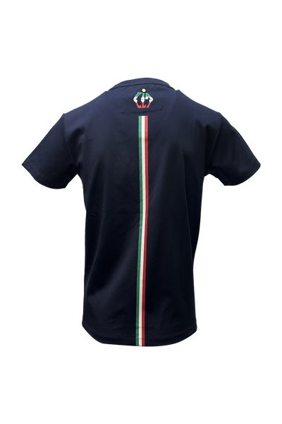 Vialli Kowla Men's Navy T-Shirt: Breathable Cotton Blend, Studded Accents, Style VJ25WT84
