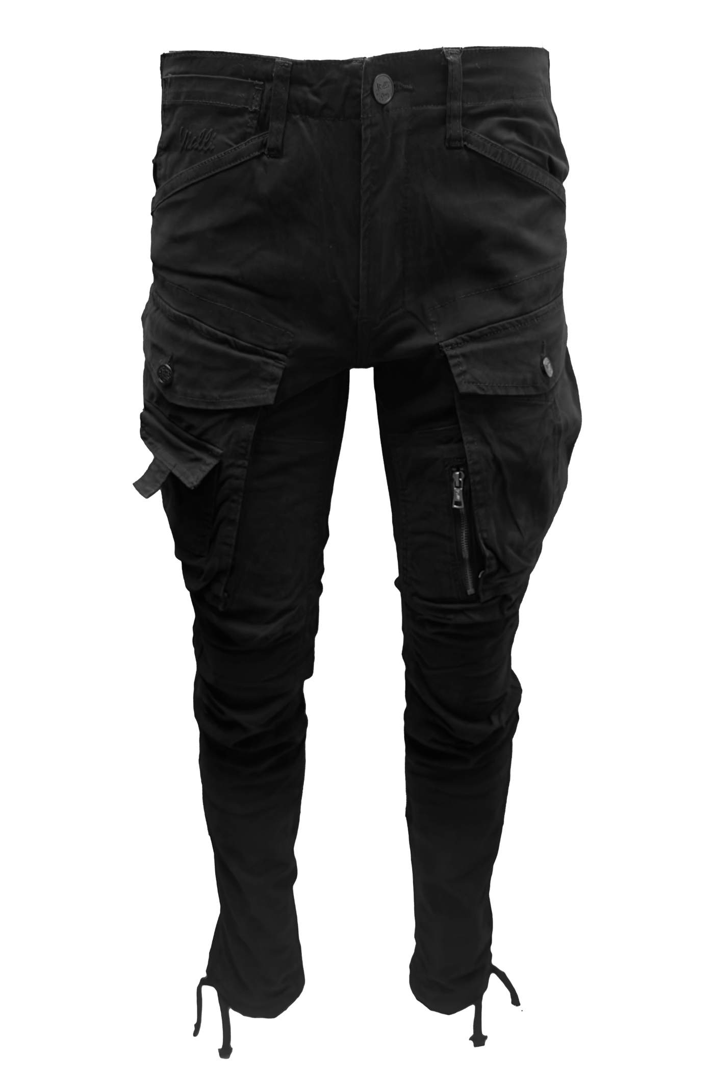 Vialli Men's Brad Cargo Pants: Stylish Black Comfort with Ample Pockets