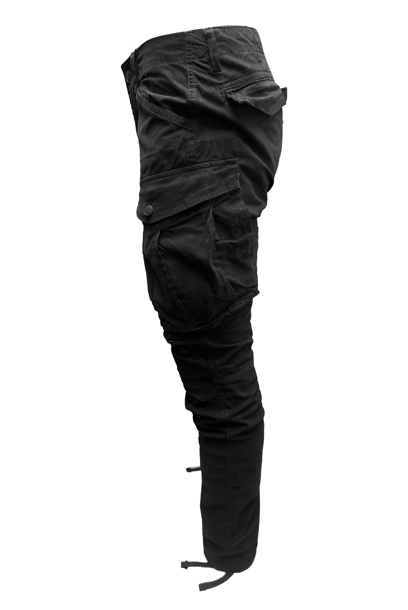 Vialli Men's Brad Cargo Pants: Stylish Black Comfort with Ample Pockets