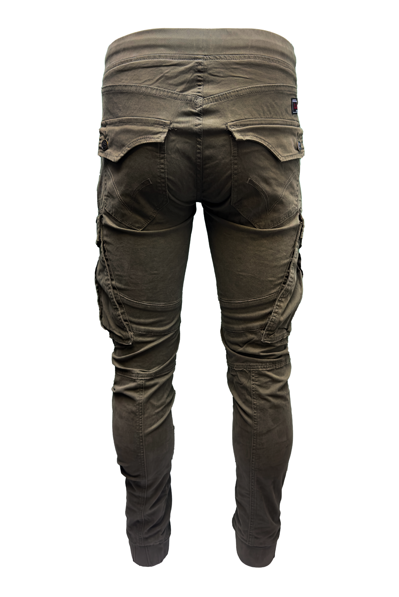 Vialli Men's Sand Cotton Spandex Tactical Cargo Pants with Cuffed Ankles