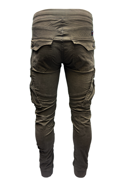 Vialli Men's Sand Cotton Spandex Tactical Cargo Pants with Cuffed Ankles