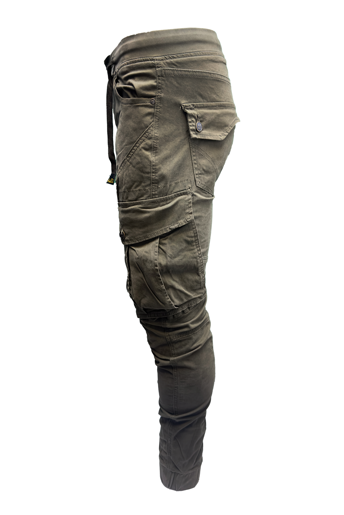 Vialli Men's Sand Cotton Spandex Tactical Cargo Pants with Cuffed Ankles