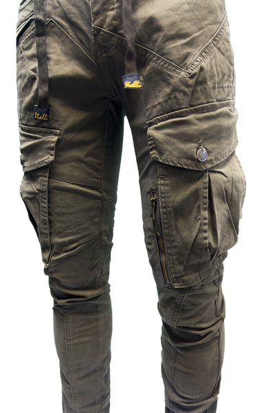 Vialli Men's Sand Cotton Spandex Tactical Cargo Pants with Cuffed Ankles