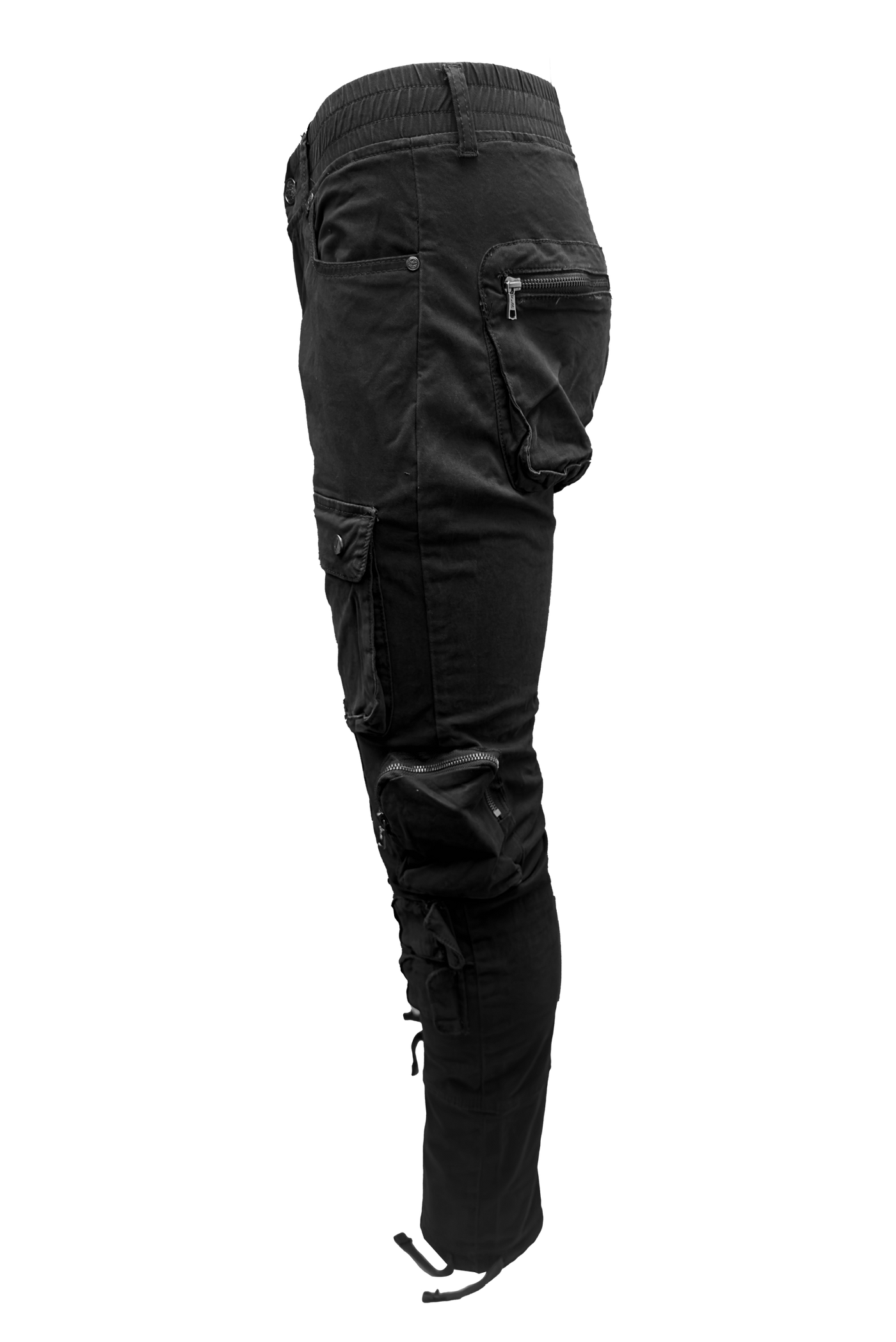 Vialli Captain Black Cargo Pants: Durable Cotton Blend, Multi-Pocket Design, Versatile Style