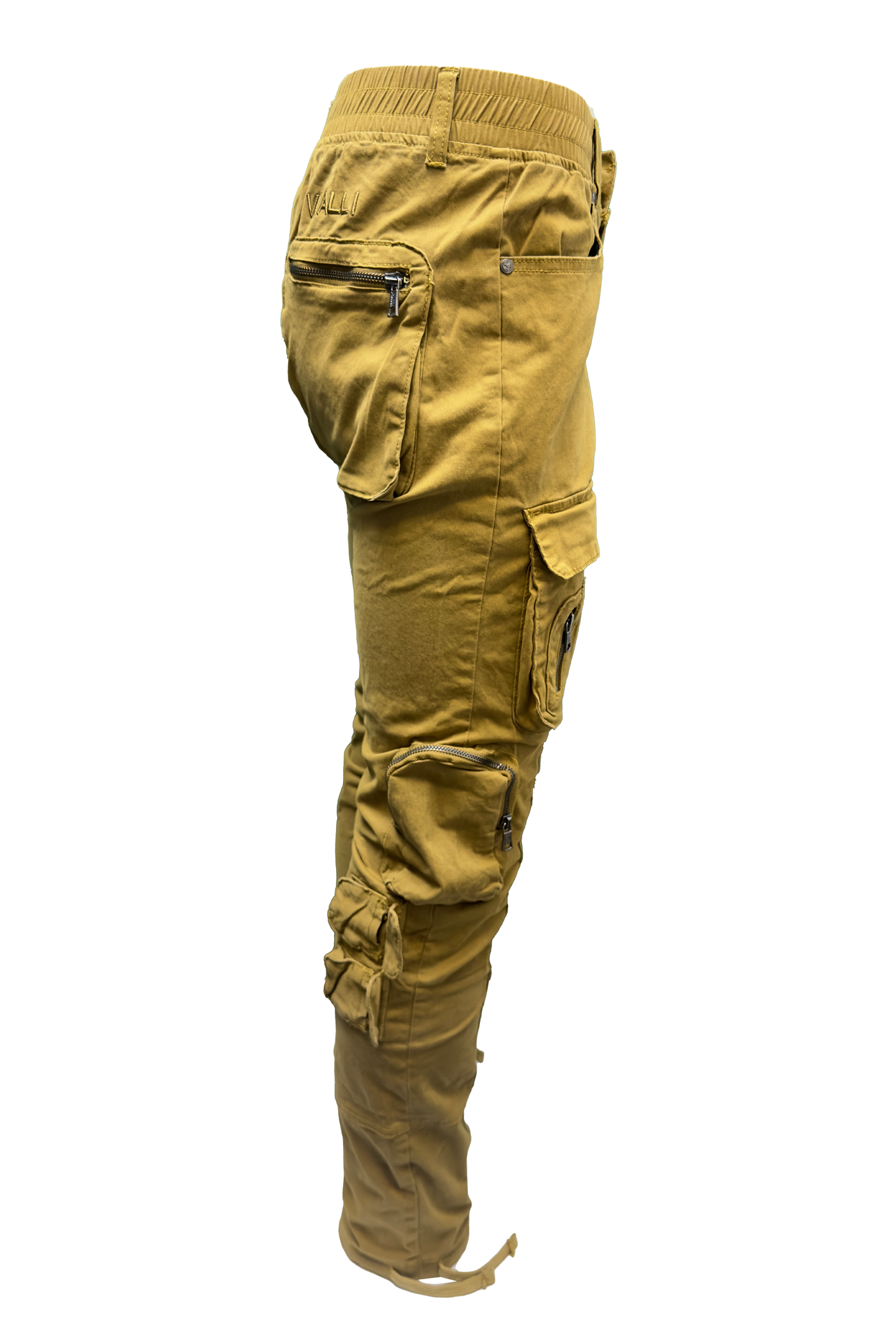 Vialli Captain Khaki Cargo Pants: Durable Cotton-Spandex Blend with Multiple Pockets