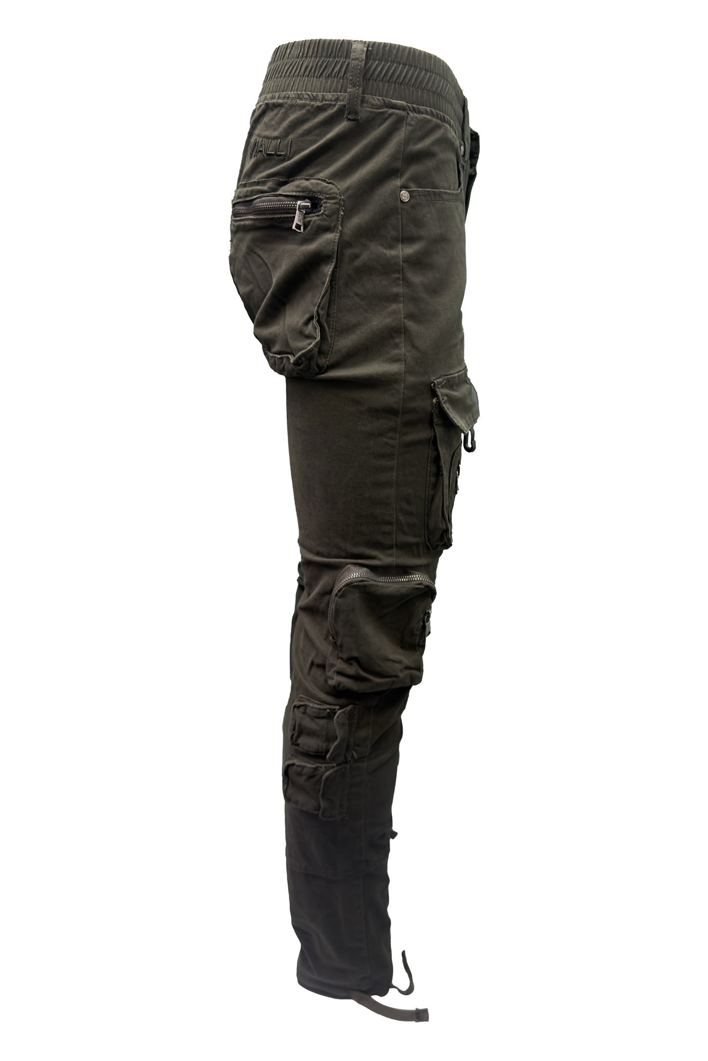 Vialli Captain Olive Cargo Pants: Durable Cotton-Spandex Comfort with Multiple Pockets