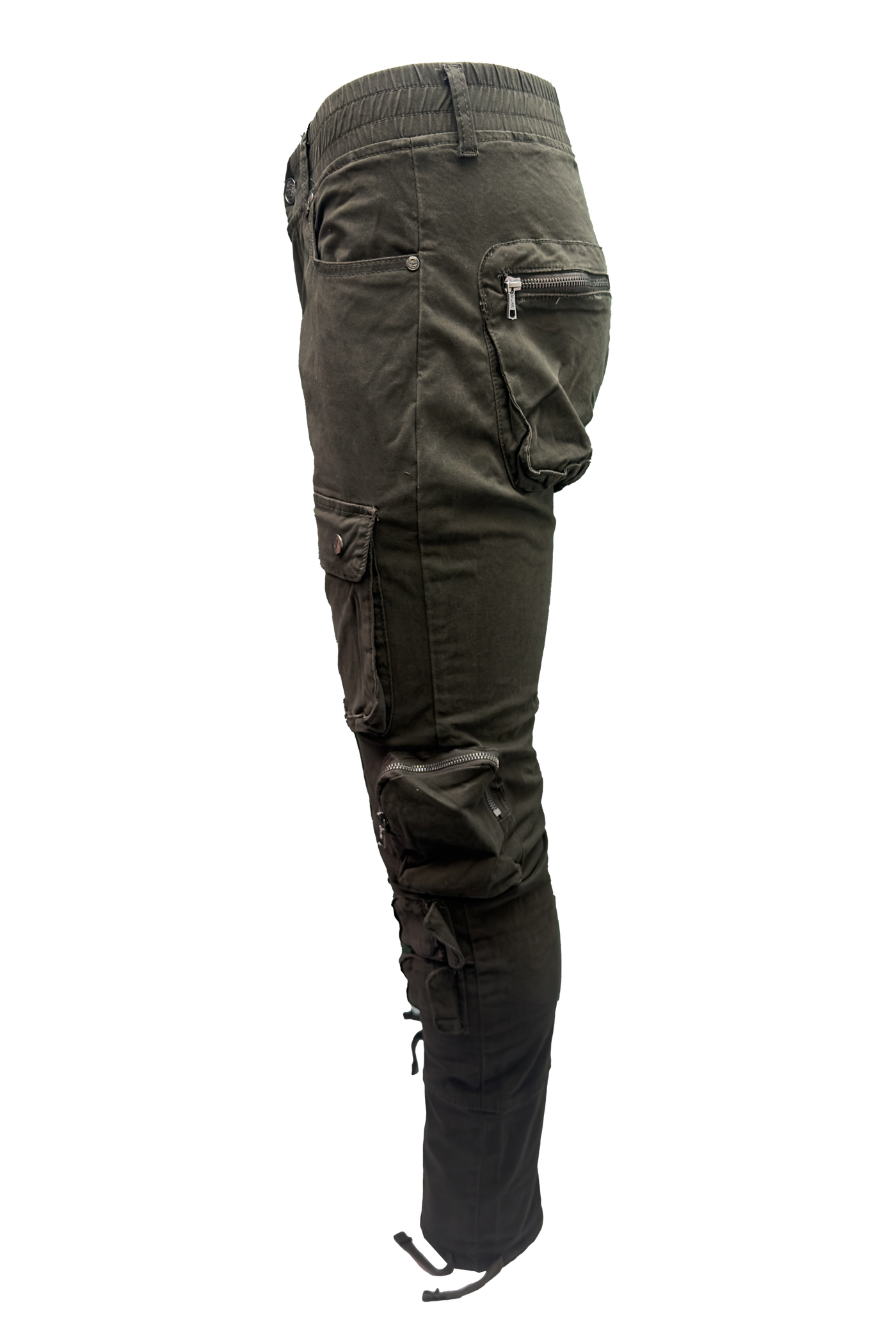 Vialli Captain Olive Cargo Pants: Durable Cotton-Spandex Comfort with Multiple Pockets
