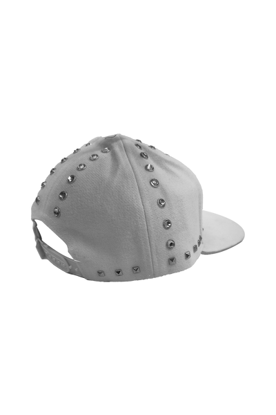 Vialli Frazerro Dazzling White Cap with Sparkling Diamonds and Studs