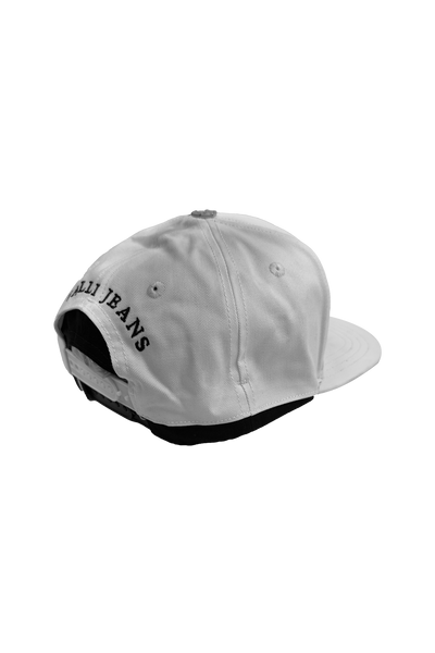 Vialli Fubitooty White Cotton Snap-Back Cap with Rubberized Logo