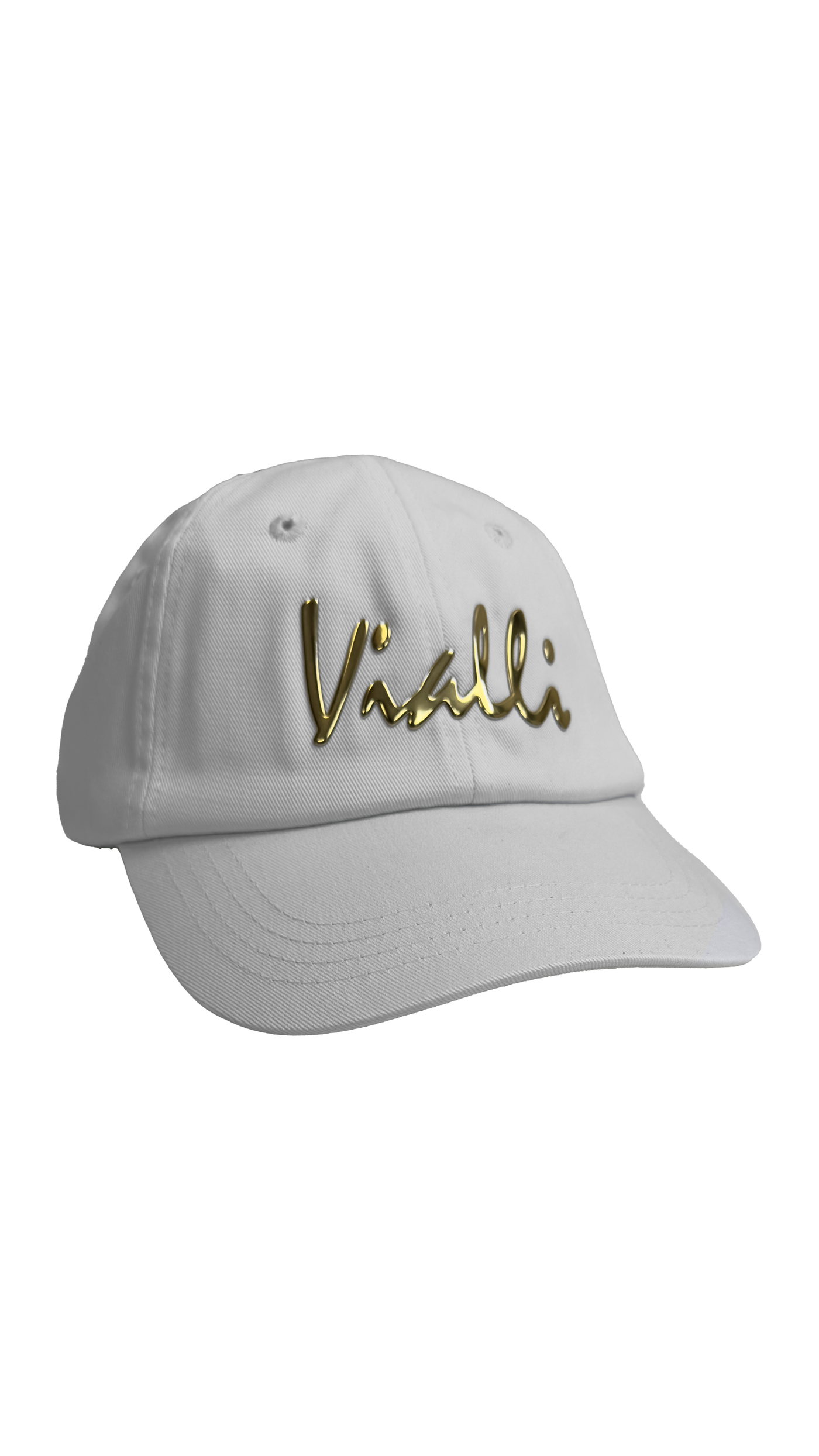 Vialli Greuth Cap: Premium White Cotton Baseball Hat with Gold Logo