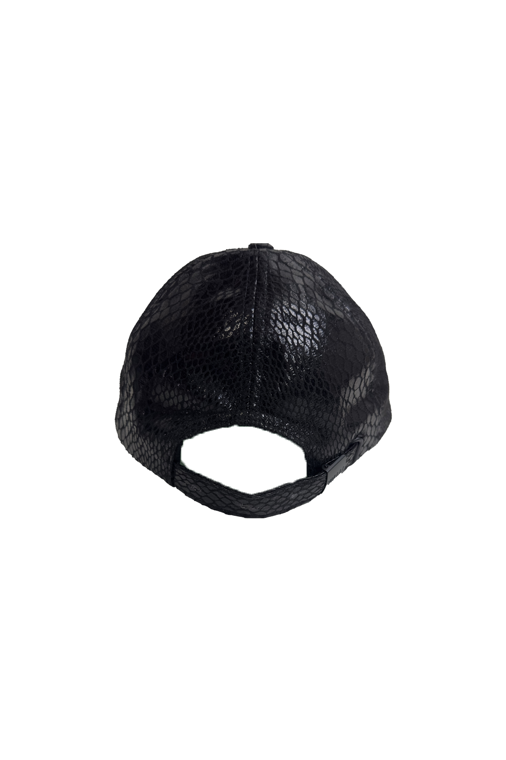 Vialli Gatter Cap: Stylish Black Faux Snake Skin with Hexagonal Logo
