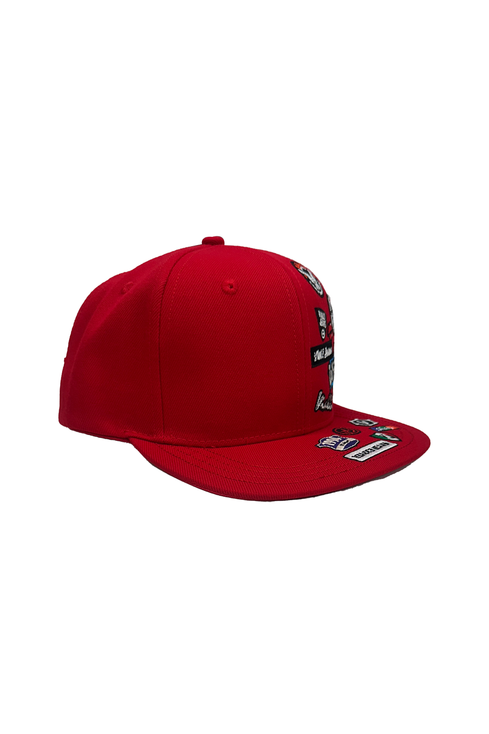 Stylish Red Vialli Ixpinniola Cap with Flat Peak and Embroidered Details