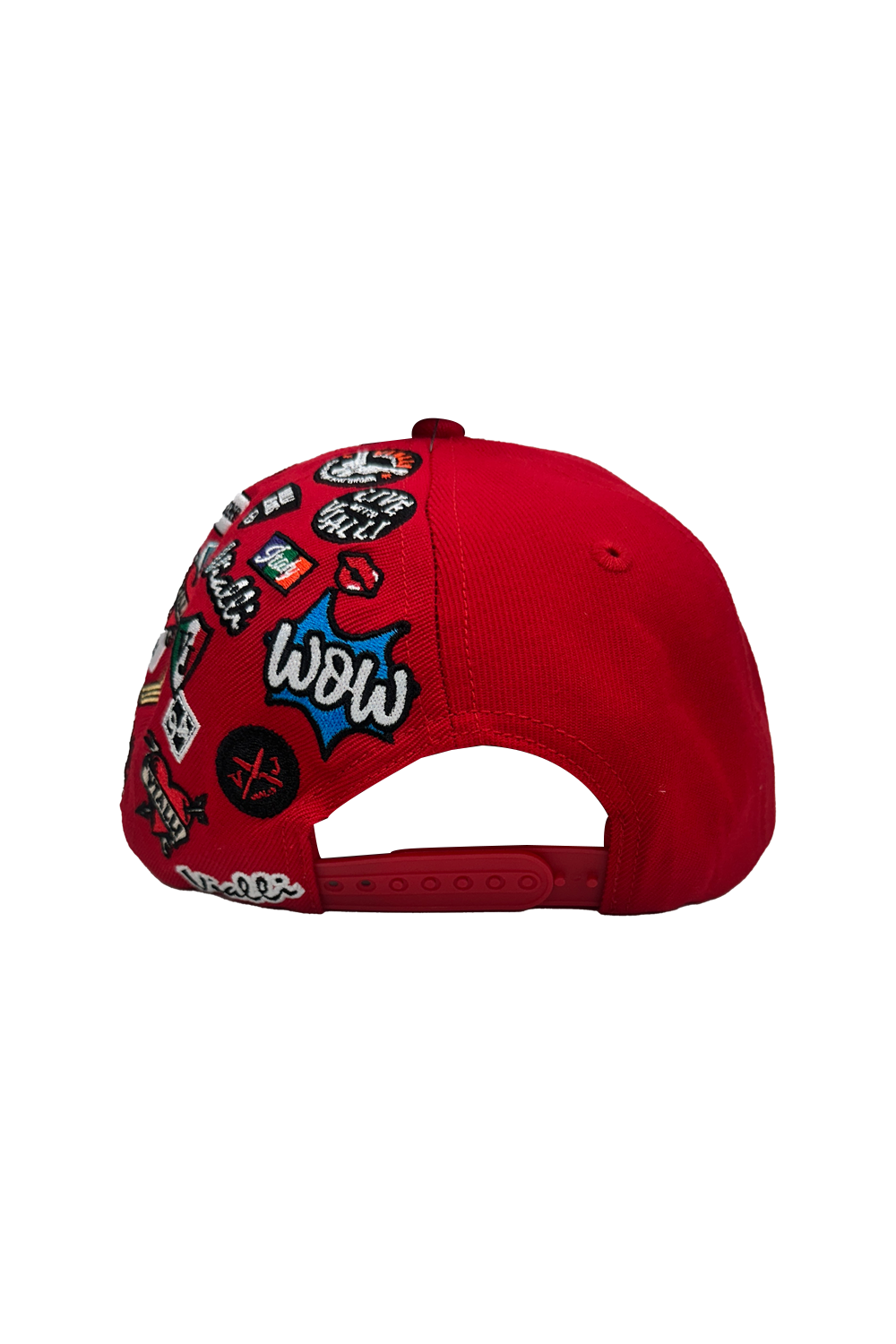 Stylish Red Vialli Ixpinniola Cap with Flat Peak and Embroidered Details