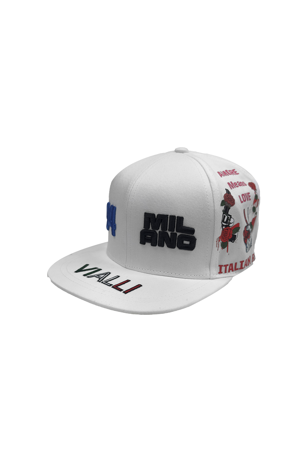 Vialli Gangus White Cotton Cap: Stylish Embroidered Design for Winter