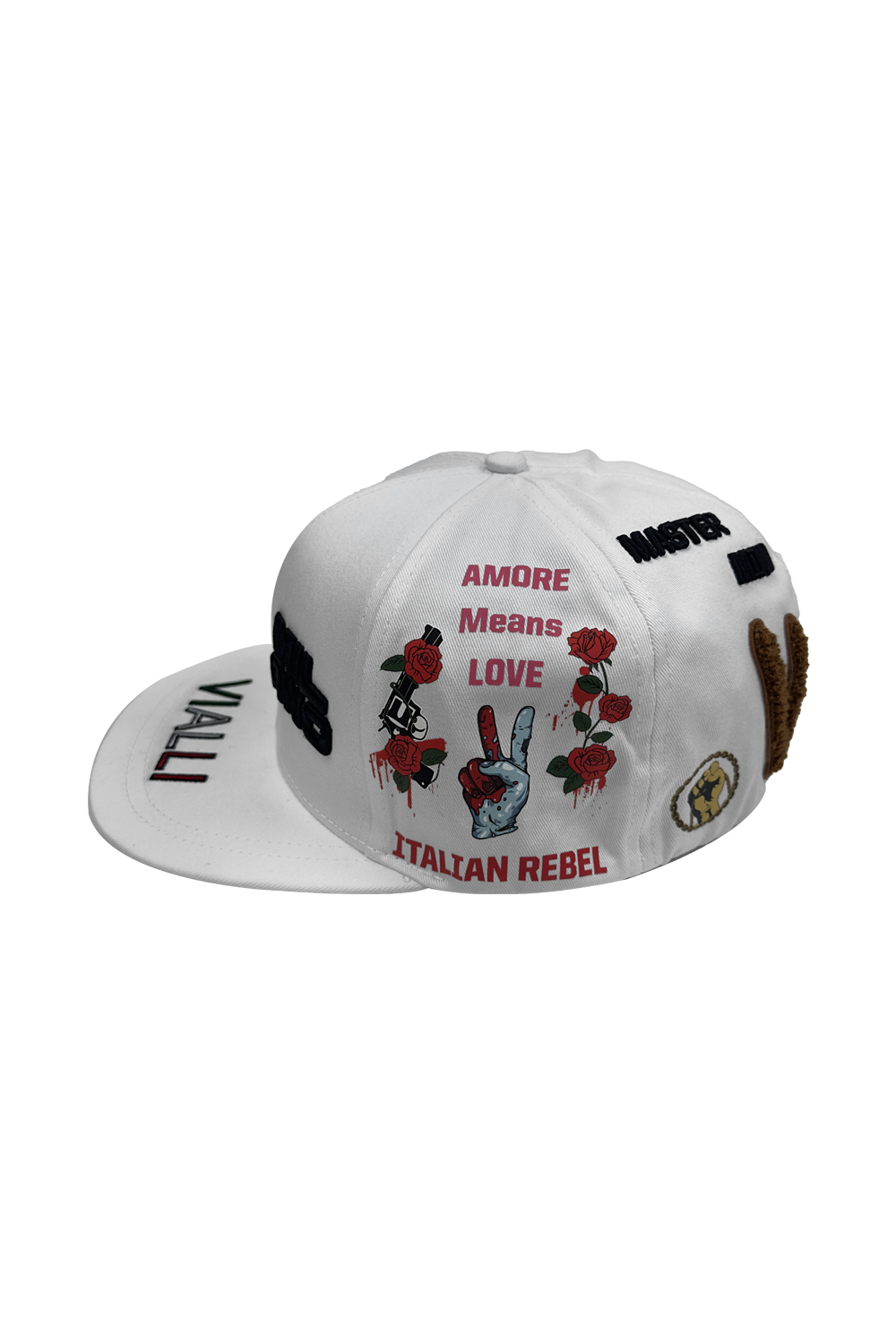 Vialli Gangus White Cotton Cap: Stylish Embroidered Design for Winter