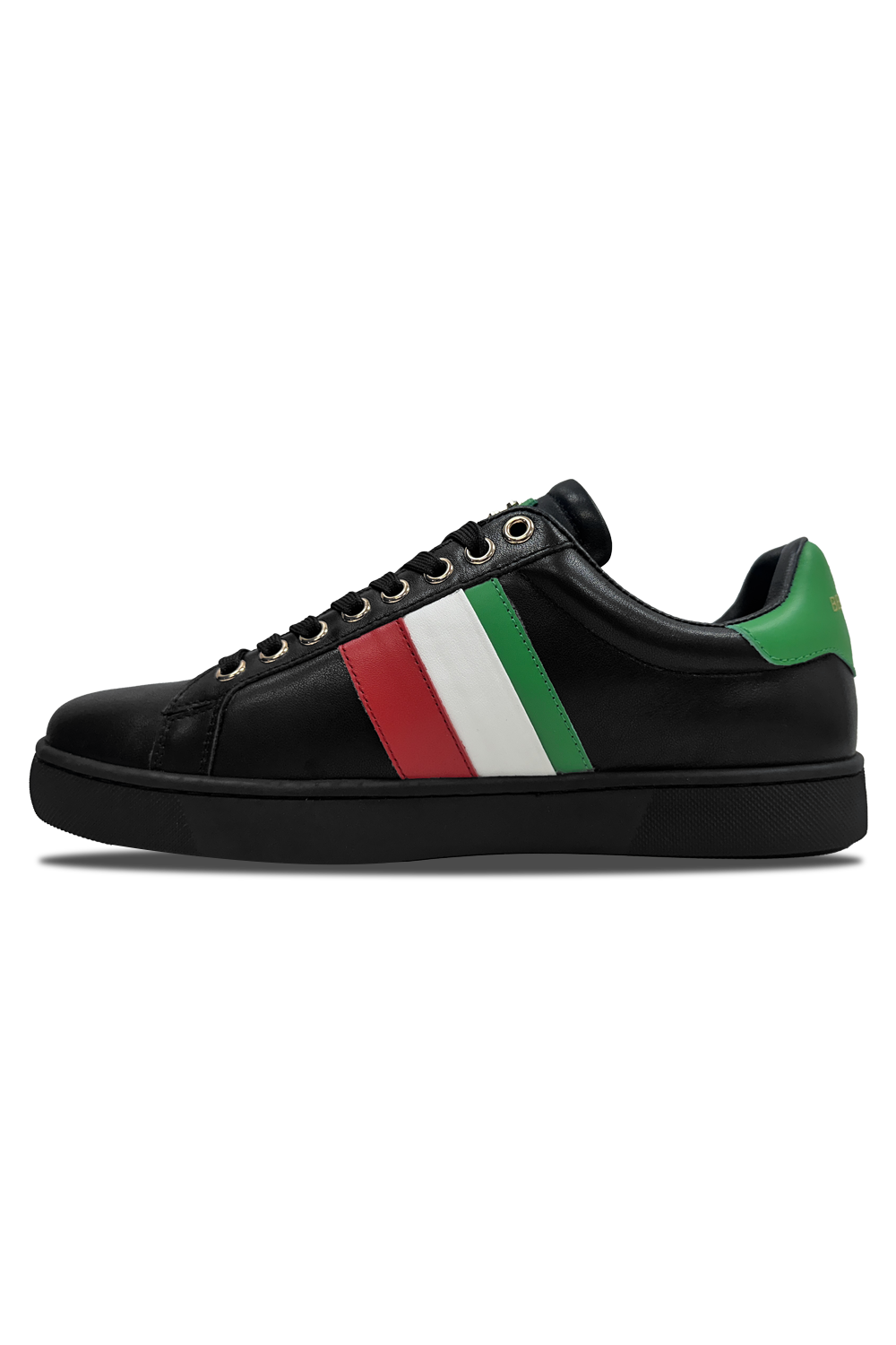Vialli Socrato Black Low-Cut Sneaker with Italian Colors & Teddy Icon