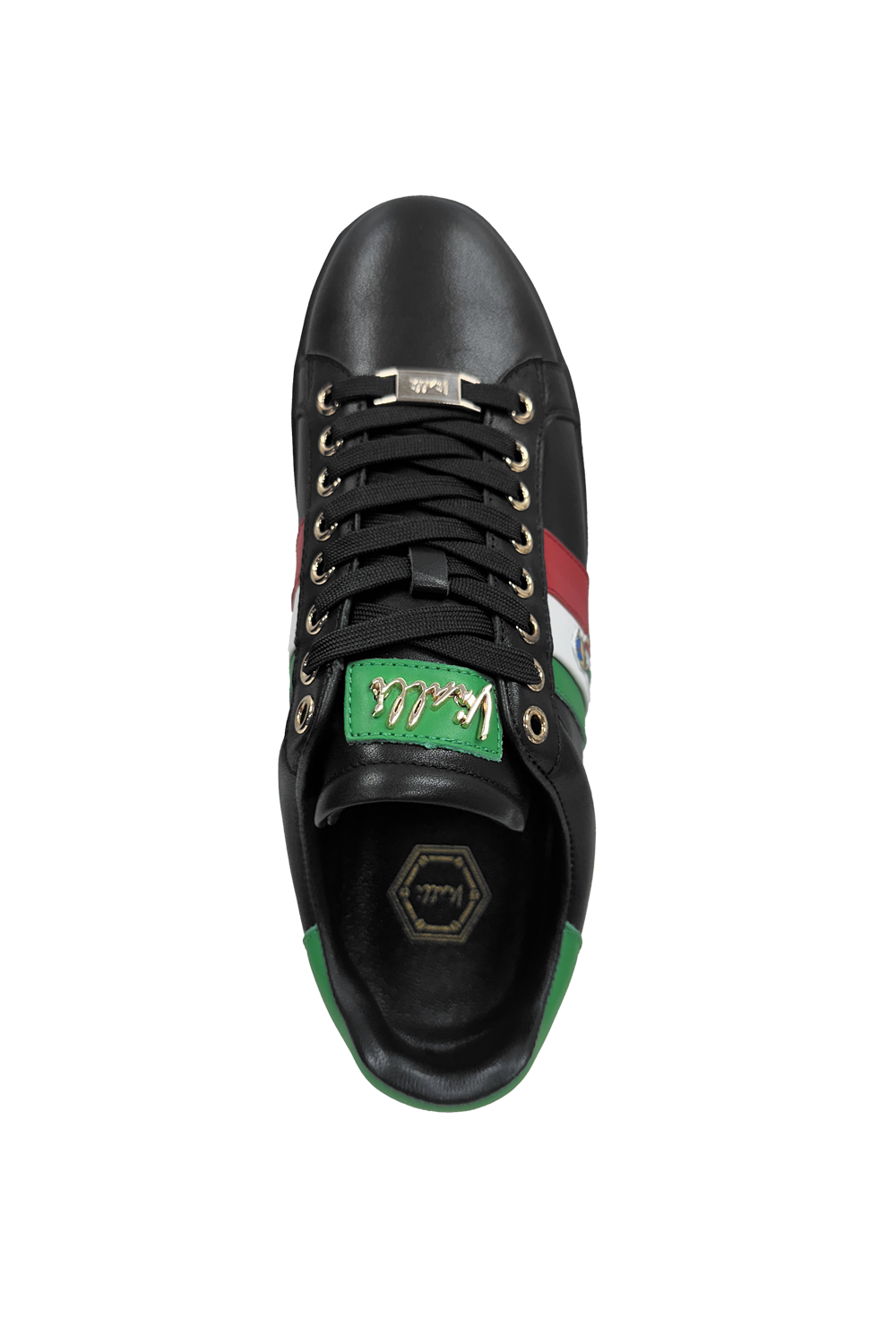Vialli Socrato Black Low-Cut Sneaker with Italian Colors & Teddy Icon