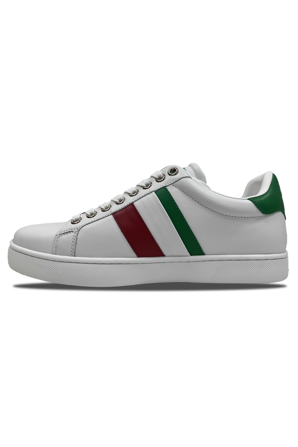 Vialli Socrato Low-Cut White Sneaker with Italian Flag and Teddy Icon
